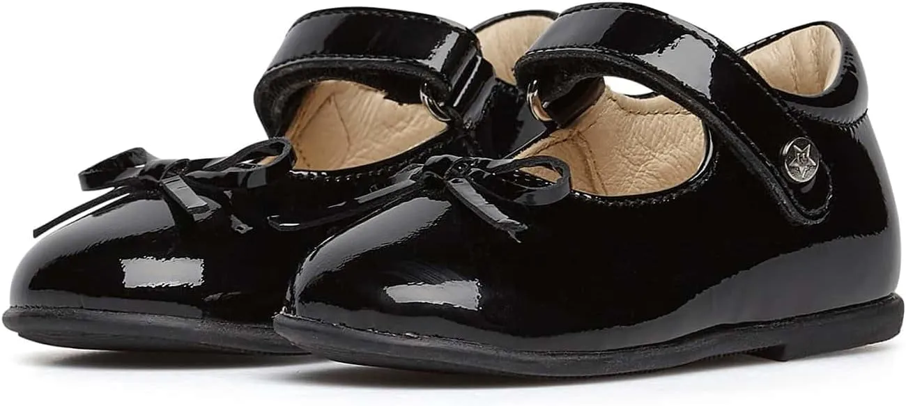 Naturino Girl's Ankle Strap Leather Flats with Bow, 30 EU