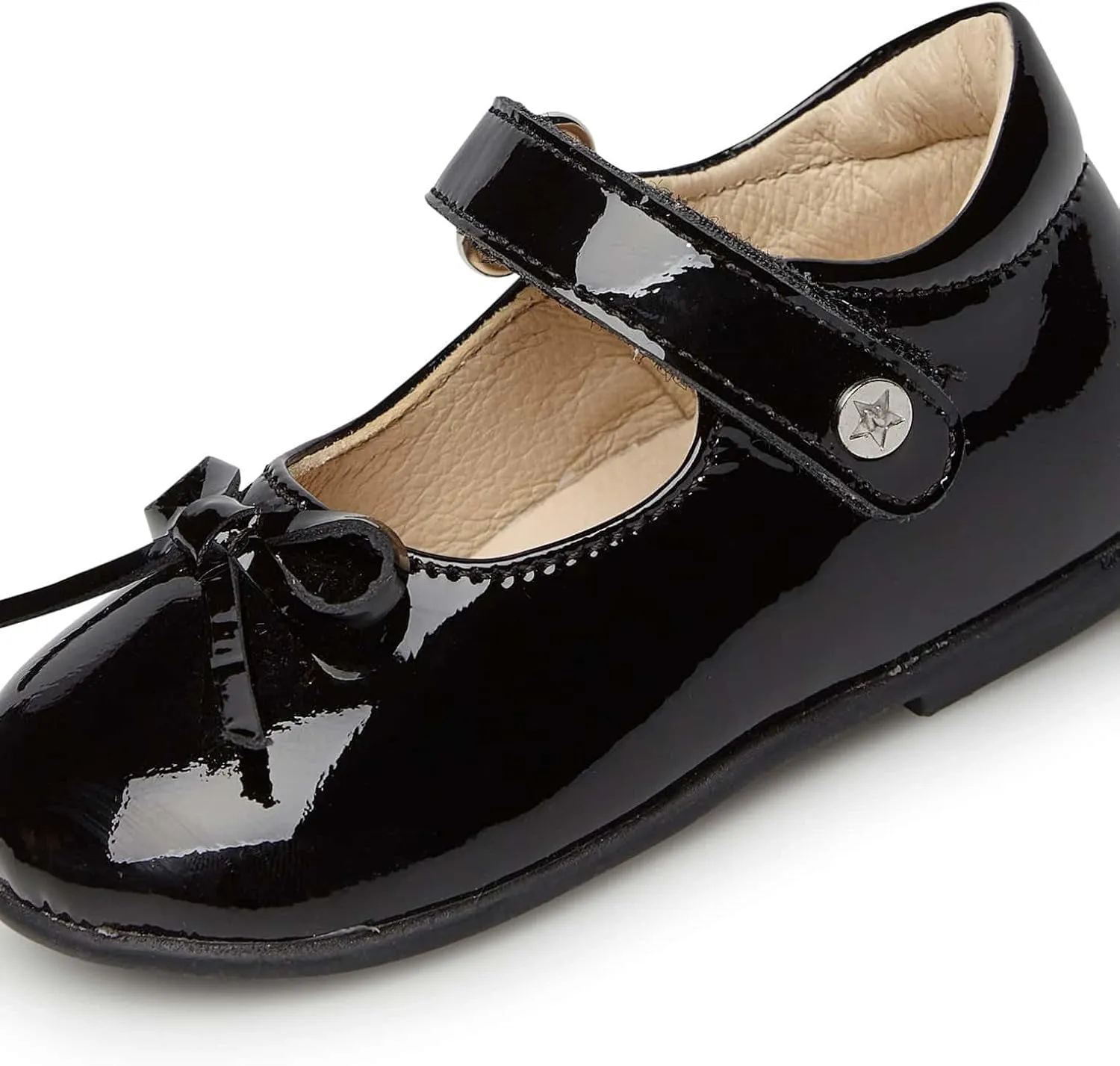 Naturino Girl's Ankle Strap Leather Flats with Bow, 30 EU