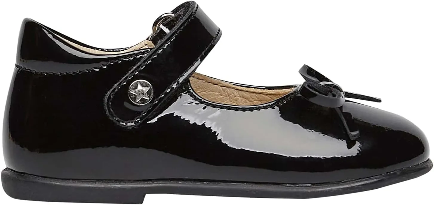 Naturino Girl's Ankle Strap Leather Flats with Bow, 30 EU