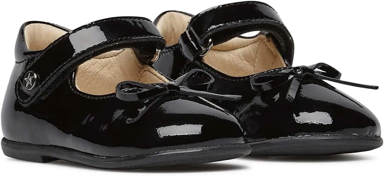 Naturino Girl's Ankle Strap Leather Flats with Bow, 30 EU