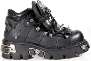 Newrock 110-S1 Black Leather Stud Biker Boots