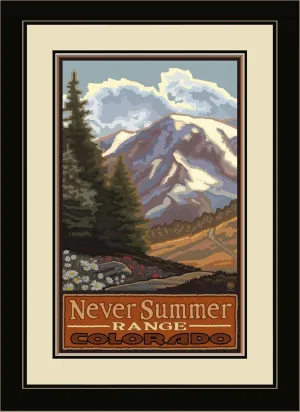 Northwest Art Mall PAL-0105 MFGDM STM Never Summer Range Colorado Springtime Mountains Framed Wall Art by Artist Paul A.Lanquist, 13 by 16-Inch