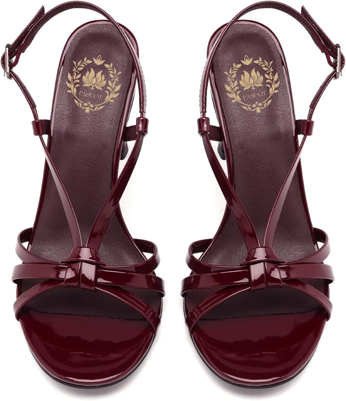 Pasuot Strappy Heeled Sandals for Women - Open Toe Ankle Strap Stiletto High Heels, Round Toe Sexy Cross Strap Adjustable Buckle Thin Heel for Women Ladies Summer Homecoming Party Dress