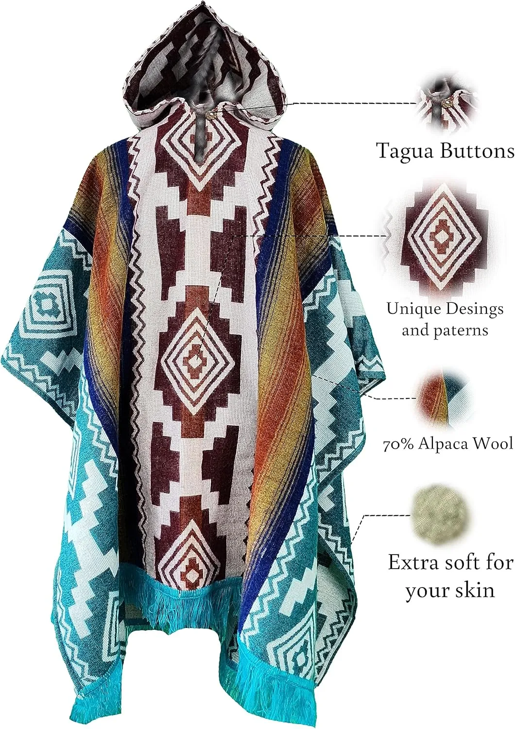 Poncho for men - Alpaca wool - Clint Eastwood - Daryl Dixon - Men Poncho - Handamade products - Cowboy Serape Shawl