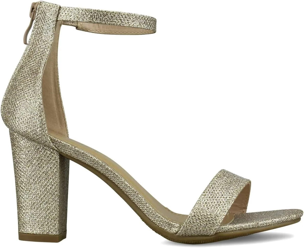 Premier Standard - Women's Strappy Chunky Block High Heel - Formal, Wedding, Party Simple Classic Pump