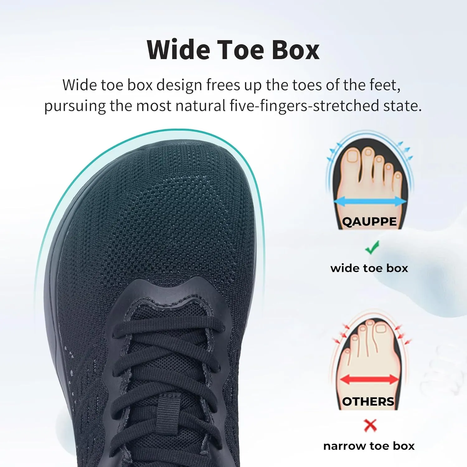 QAUPPE Wide Toe Box Shoes Women Arch Support Running Shoes for Plantar Fasciitis Wide Width Tennis Walking Sneakers