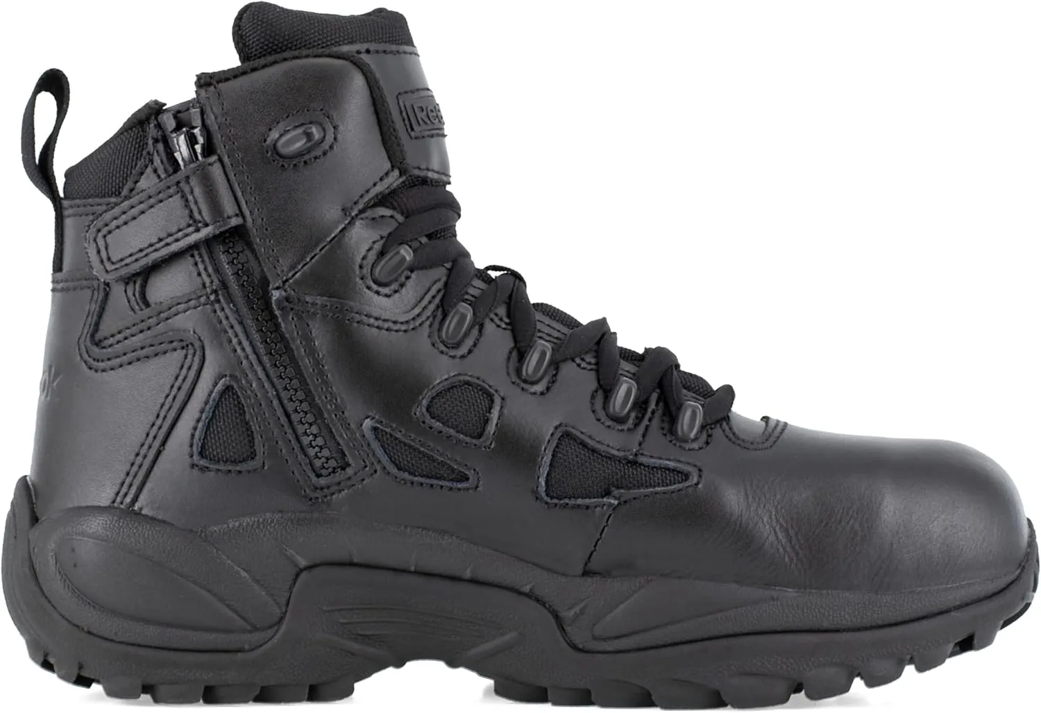 Reebok Work Men's Rapid Response RB Safety Toe 6" Stealth Boot with Side Zipper Military & Tactical