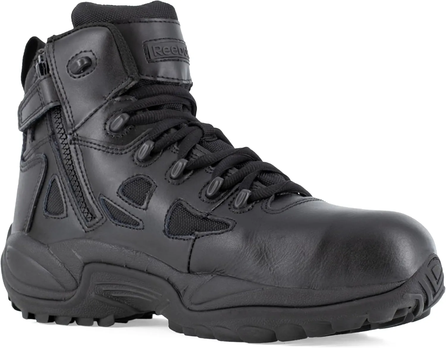 Reebok Work Men's Rapid Response RB Safety Toe 6" Stealth Boot with Side Zipper Military & Tactical