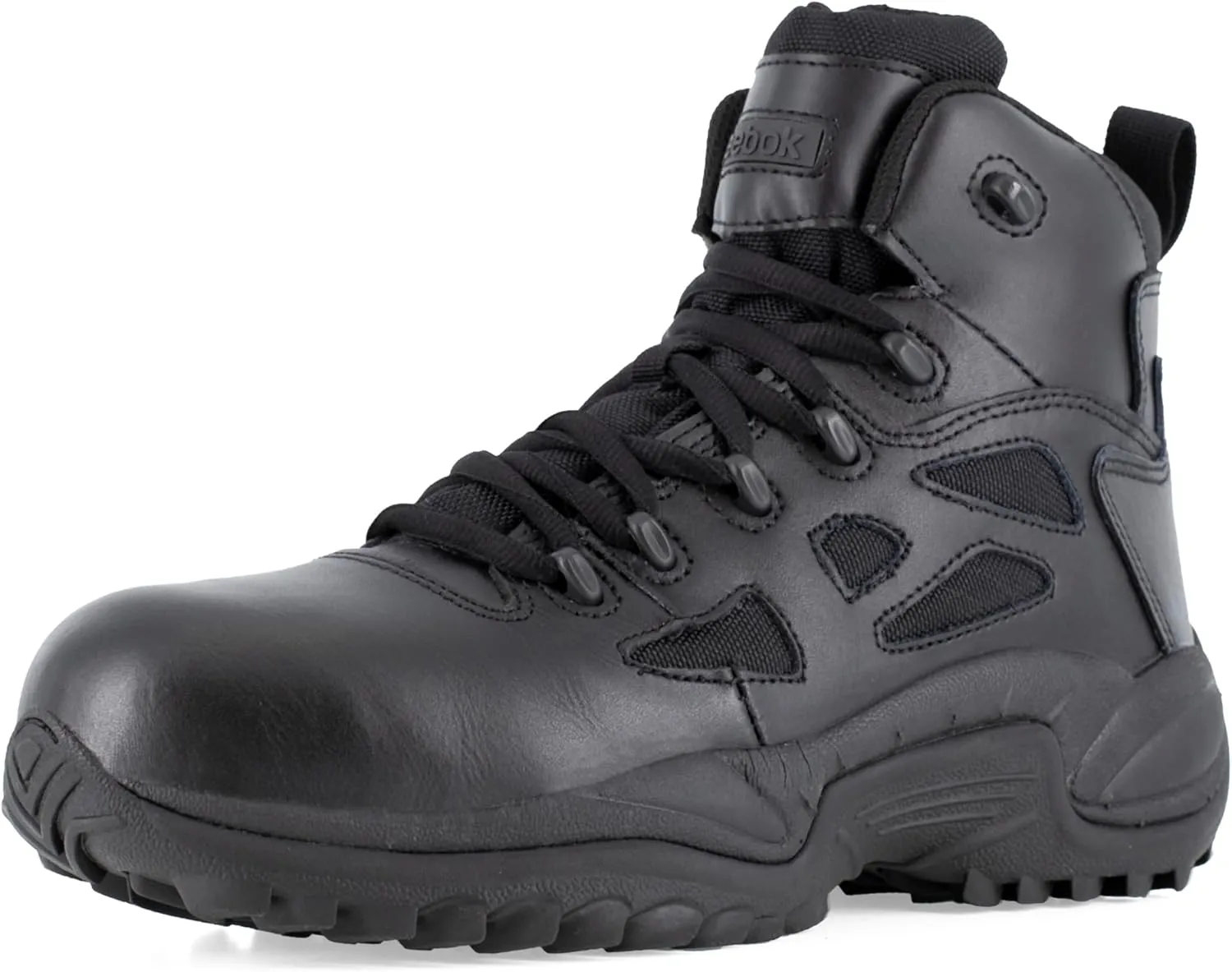 Reebok Work Men's Rapid Response RB Safety Toe 6" Stealth Boot with Side Zipper Military & Tactical