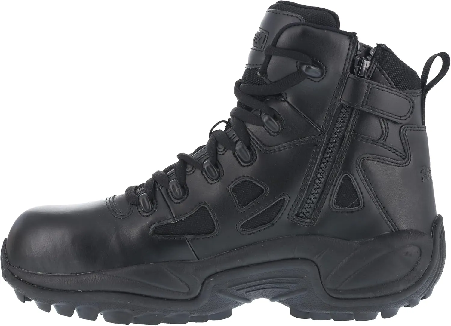 Reebok Work Men's Rapid Response RB Safety Toe 6" Stealth Boot with Side Zipper Military & Tactical