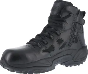 Reebok Work Men's Rapid Response RB Safety Toe 6" Stealth Boot with Side Zipper Military & Tactical