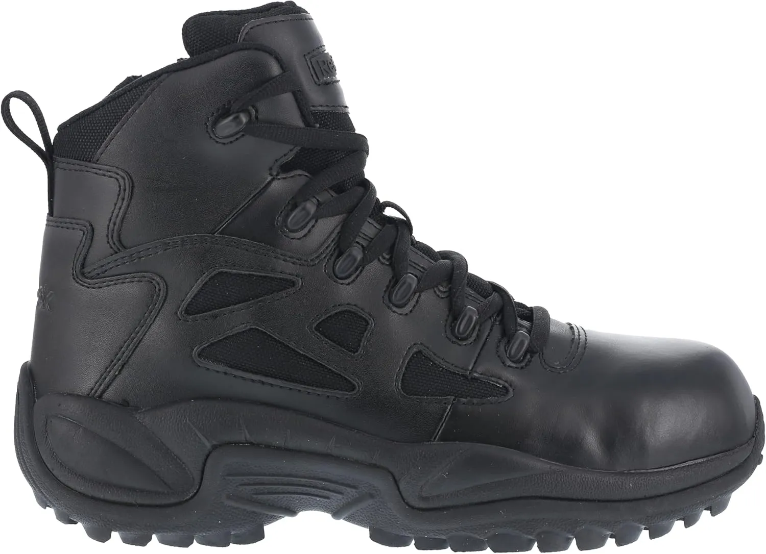 Reebok Work Men's Rapid Response RB Safety Toe 6" Stealth Boot with Side Zipper Military & Tactical
