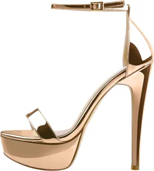 richealnini Women's Crisscross Platform Stilettos High Heel Sandals