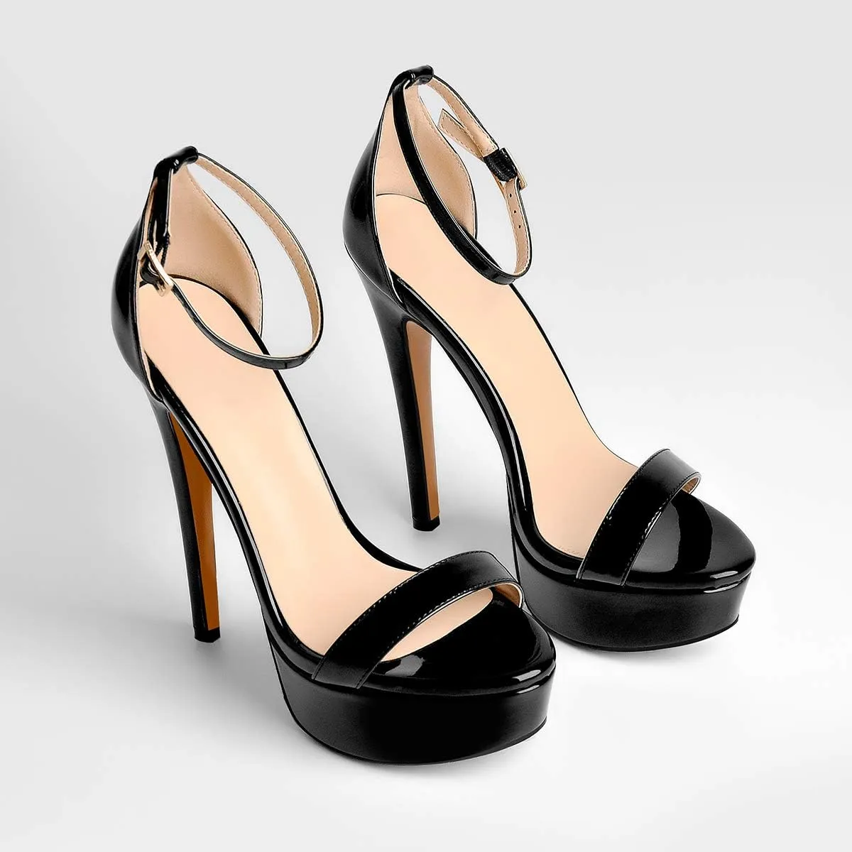 richealnini Women's Crisscross Platform Stilettos High Heel Sandals