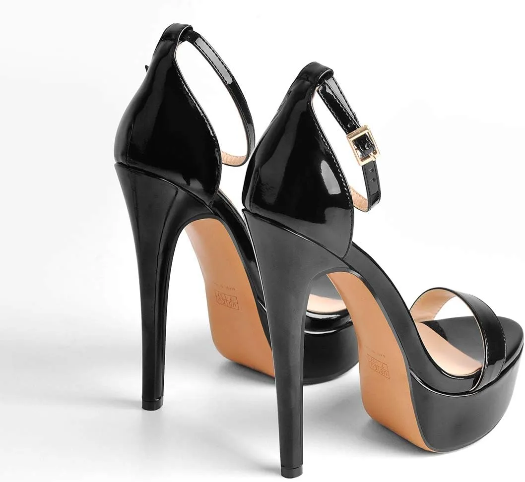 richealnini Women's Crisscross Platform Stilettos High Heel Sandals