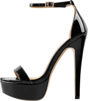 richealnini Women's Crisscross Platform Stilettos High Heel Sandals