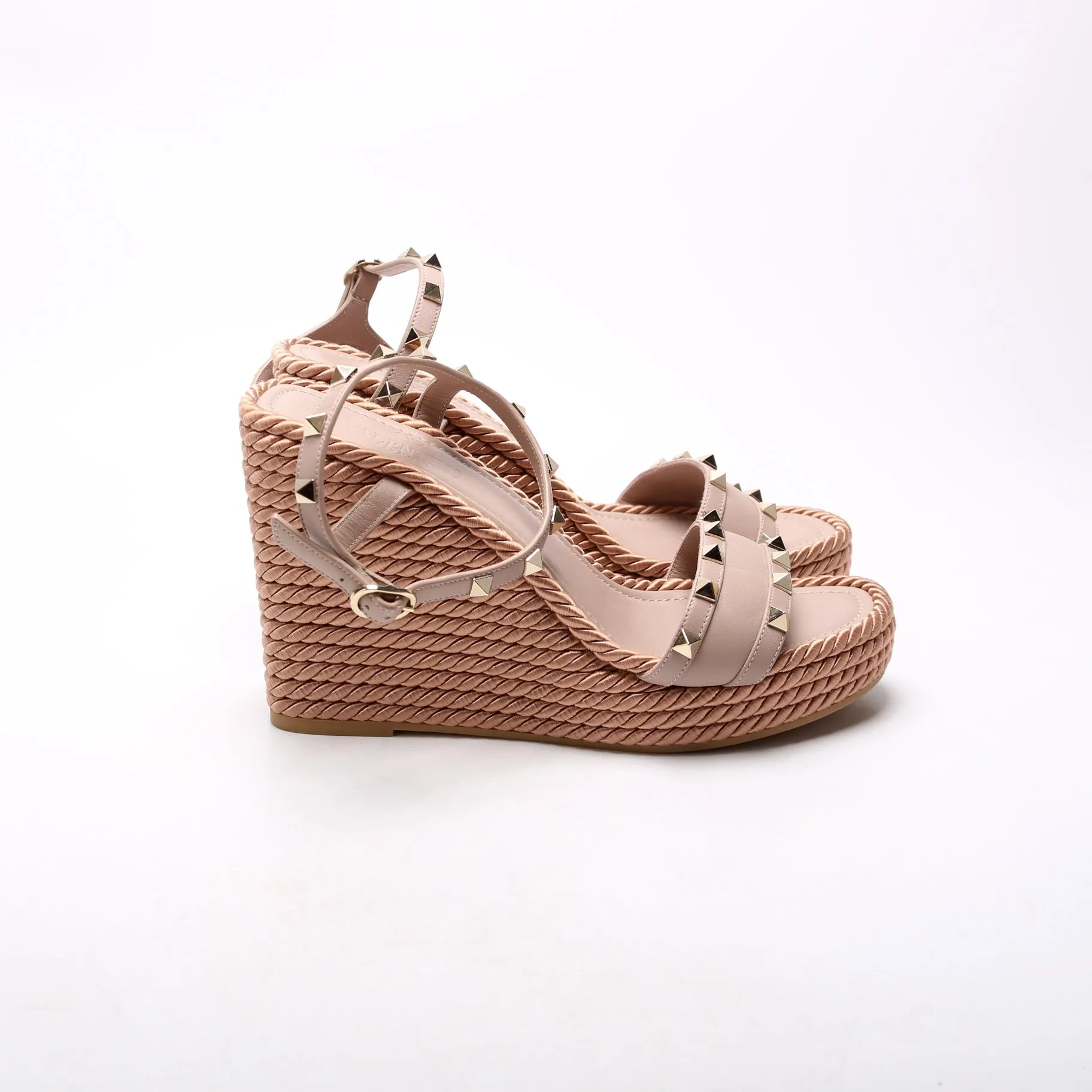 Rockstud Torchon Espadrille Wedges Size 40 Lavender