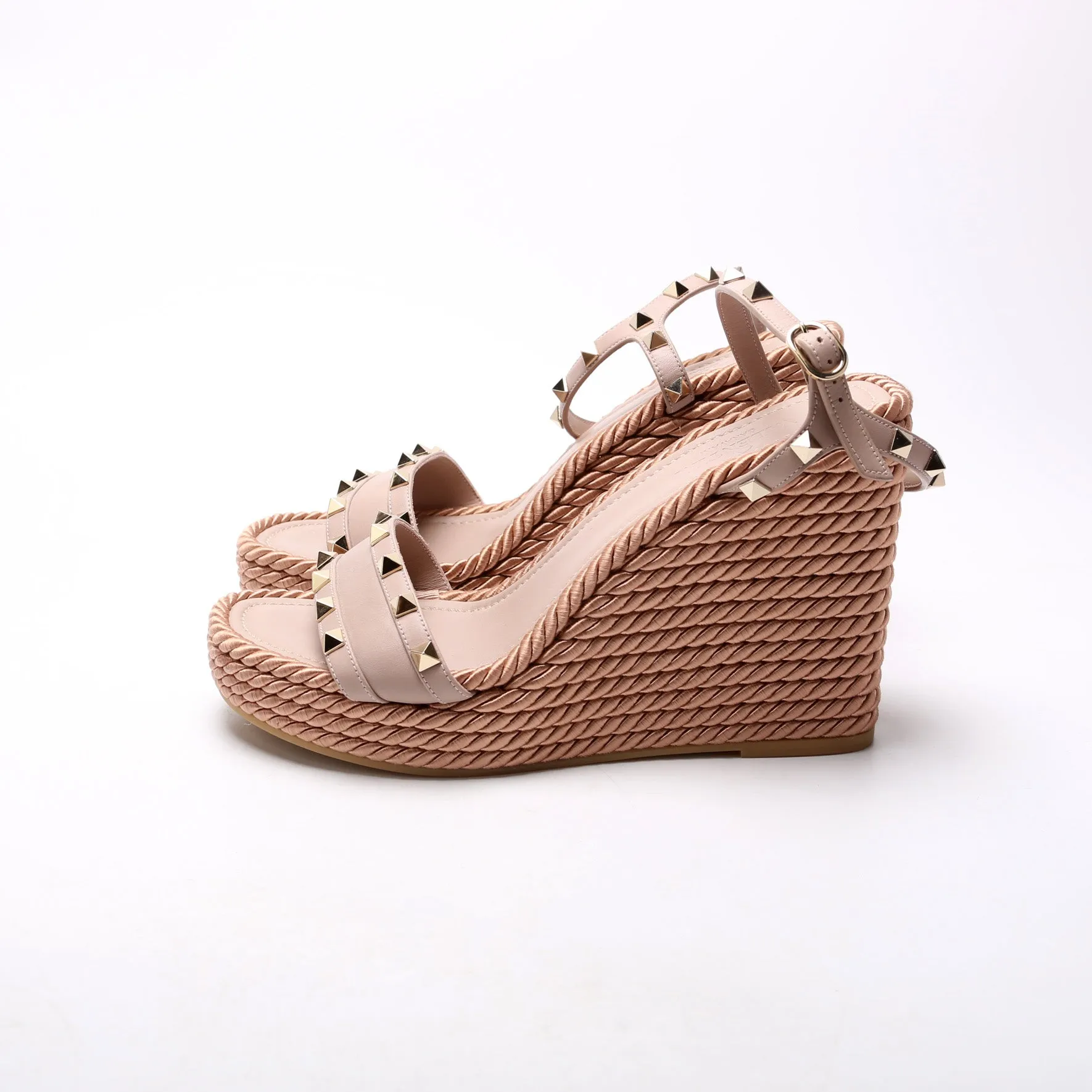 Rockstud Torchon Espadrille Wedges Size 40 Lavender