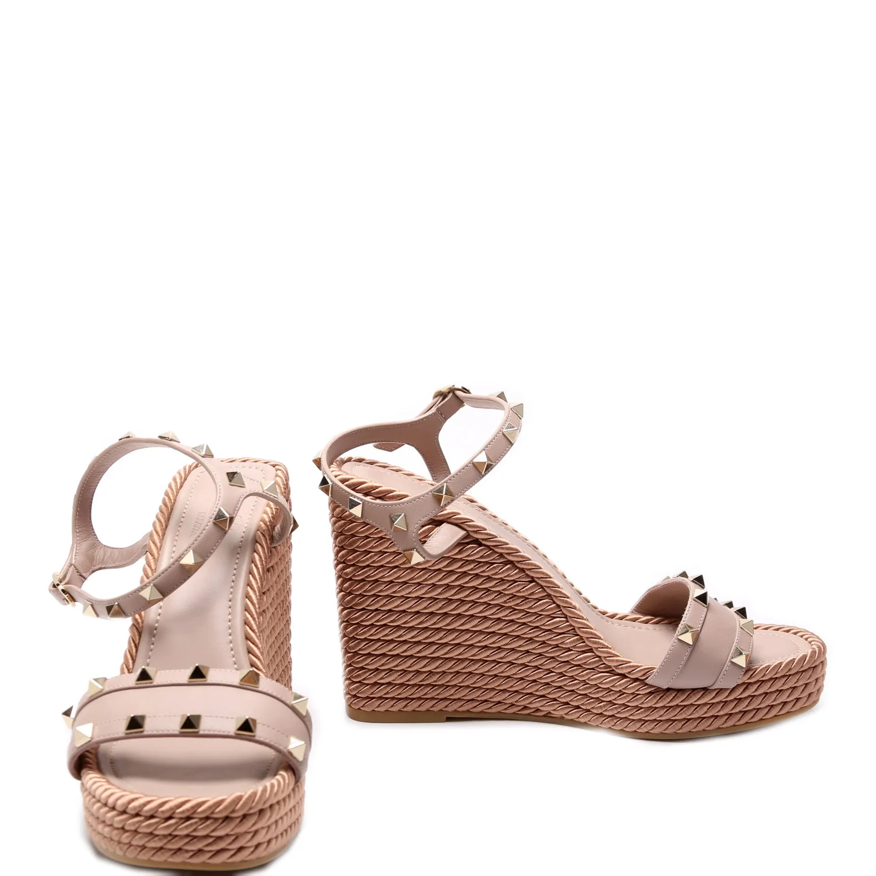 Rockstud Torchon Espadrille Wedges Size 40 Lavender