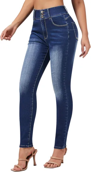 roswear Women’s High Waisted Stretchy Skinny Curvy Jeans Tummy Control Jeggings