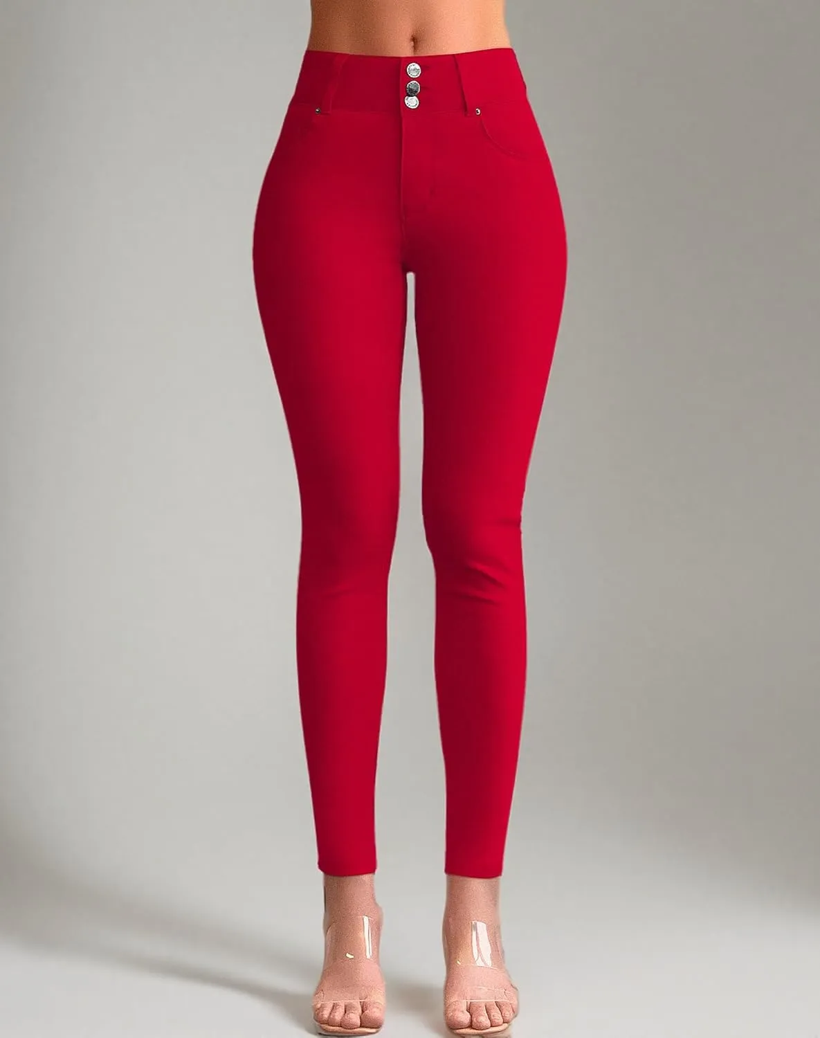 roswear Women’s High Waisted Stretchy Skinny Curvy Jeans Tummy Control Jeggings