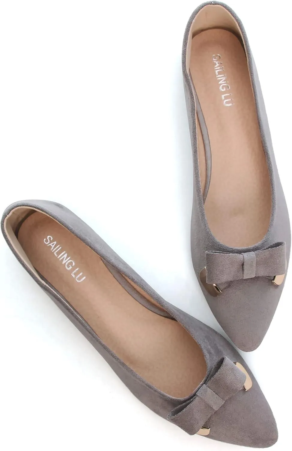 SAILING LU Ballet Flats for Women Dressy Flat Shoes Pointed Toe Bowknot Slip on Flats Shoes Women Loafers Shoes