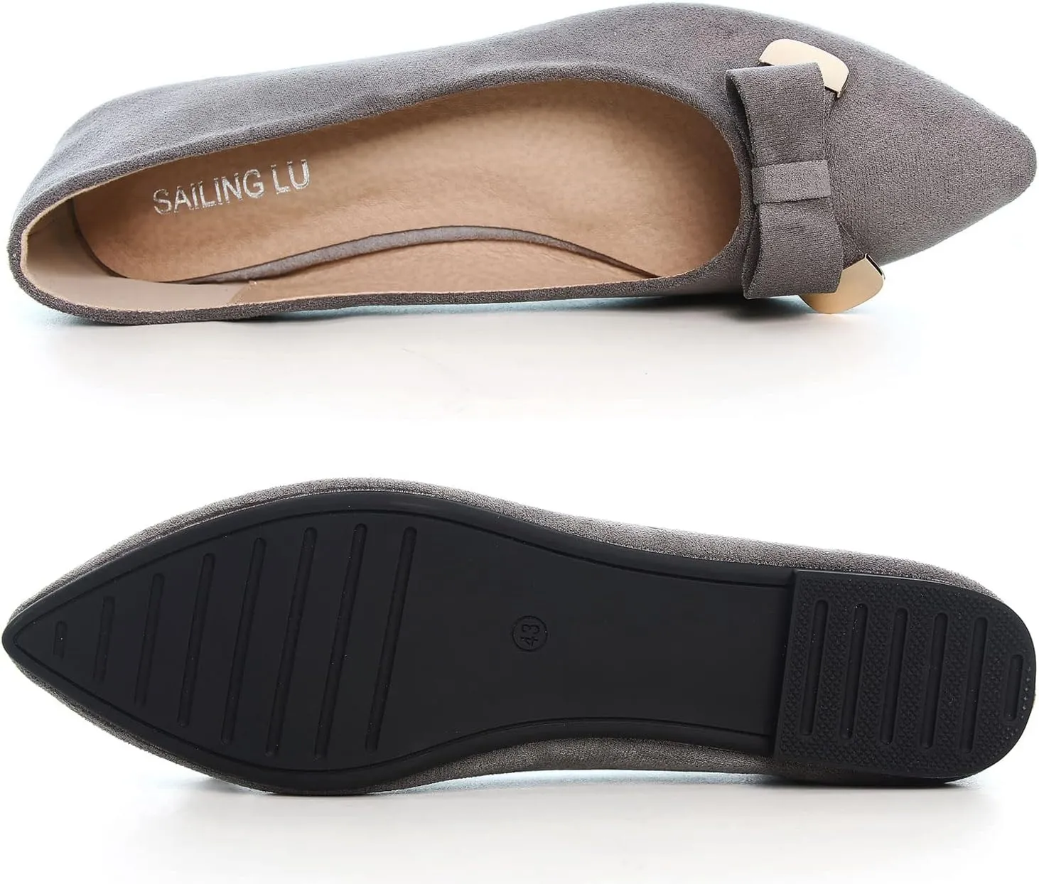 SAILING LU Ballet Flats for Women Dressy Flat Shoes Pointed Toe Bowknot Slip on Flats Shoes Women Loafers Shoes