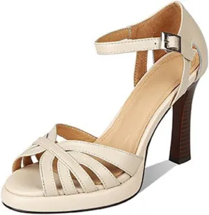 Sandals For Women Women Sandals Split Leather Thin Heel Shoes for Women Woven Platform Sandals