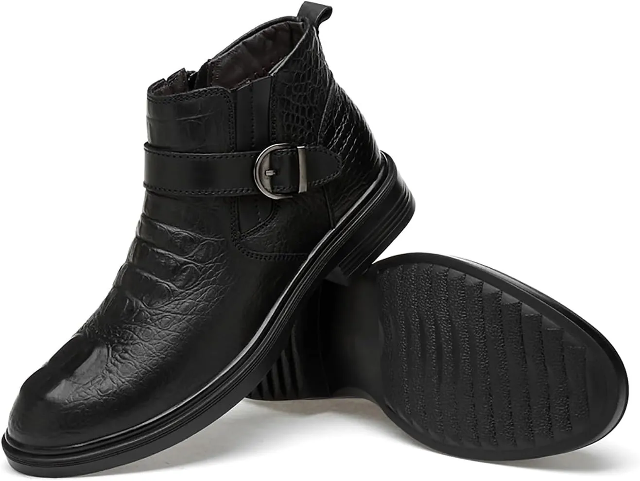 Santimon Chelsea Boots Mens Dress Casual Slip On Ankle Boots Genuine Leather Fashion Tuxedo Cowboy Boots for Men Boys