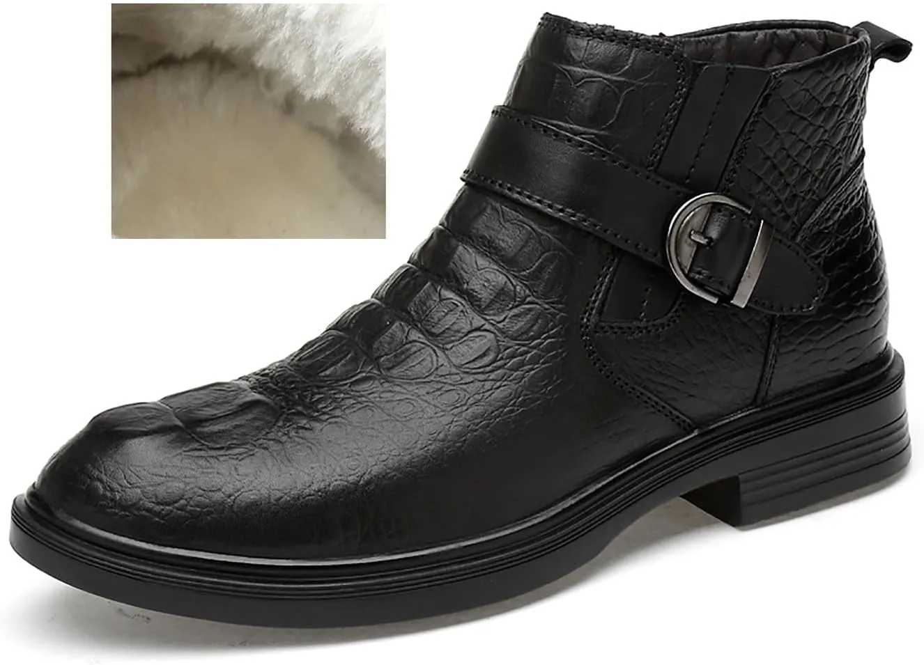 Santimon Chelsea Boots Mens Dress Casual Slip On Ankle Boots Genuine Leather Fashion Tuxedo Cowboy Boots for Men Boys