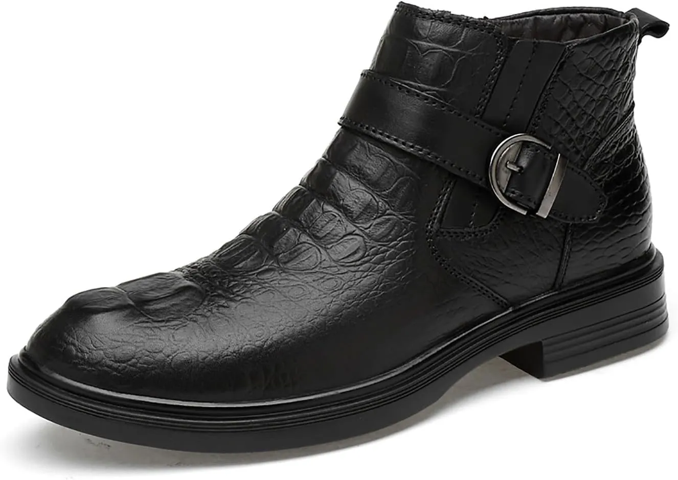 Santimon Chelsea Boots Mens Dress Casual Slip On Ankle Boots Genuine Leather Fashion Tuxedo Cowboy Boots for Men Boys