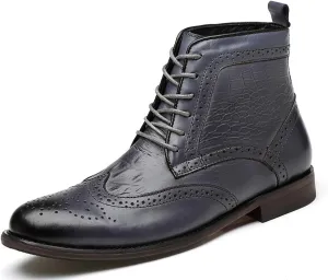 Santimon Men's Oxfords Boots Dress Casual Leather Fashion Wingtips Brogues Chelsea Boots Tuxedo Ankle Danner Boots for Men