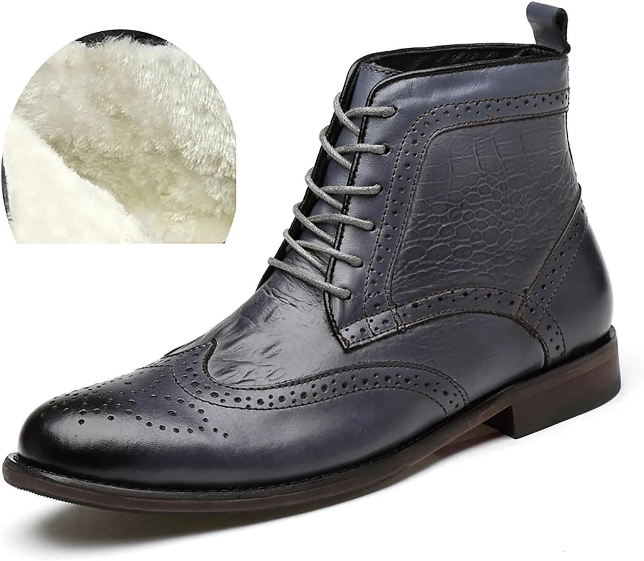 Santimon Men's Oxfords Boots Dress Casual Leather Fashion Wingtips Brogues Chelsea Boots Tuxedo Ankle Danner Boots for Men