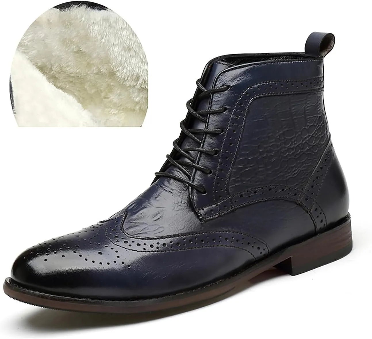 Santimon Men's Oxfords Boots Dress Casual Leather Fashion Wingtips Brogues Chelsea Boots Tuxedo Ankle Danner Boots for Men