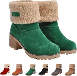 Sherum Bottes D'hiver À Talons Épais Pour Seniors, Libiyi Boots- Seniors' Chunky Heel Winter Boots