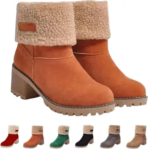 Sherum Bottes D'hiver À Talons Épais Pour Seniors, Libiyi Boots- Seniors' Chunky Heel Winter Boots