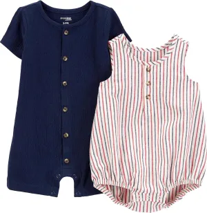 Simple Joys by Carter's baby-boys Button Rompers, Pack of 2