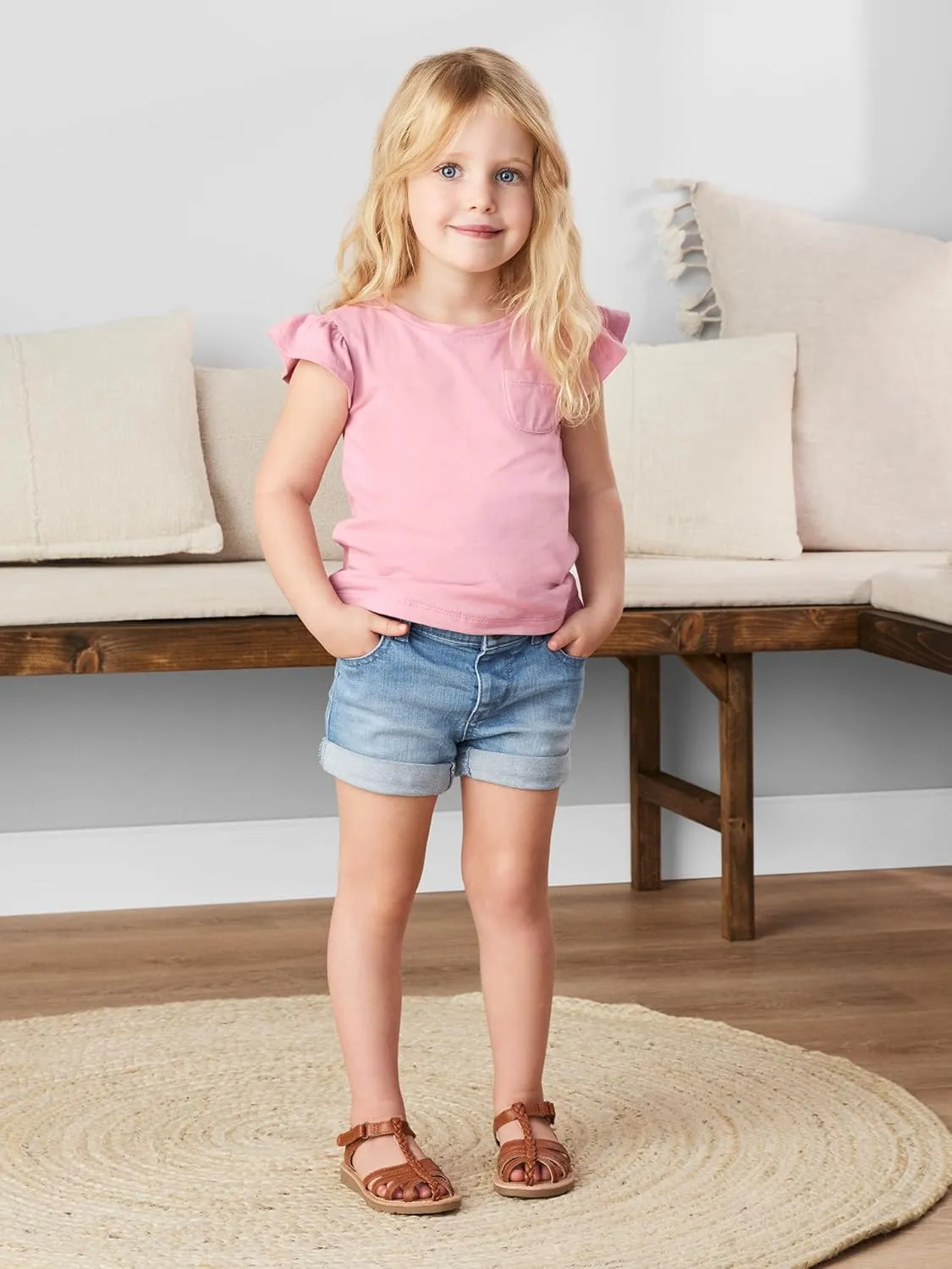 Simple Joys by Carter's Girls' Denim Shorts, Pack of 2