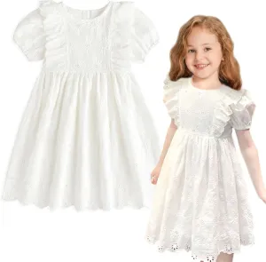 Simplee kids Baby Girl Dress Toddler Casual Dresses Summer Solid Color Floral Girl Clothes
