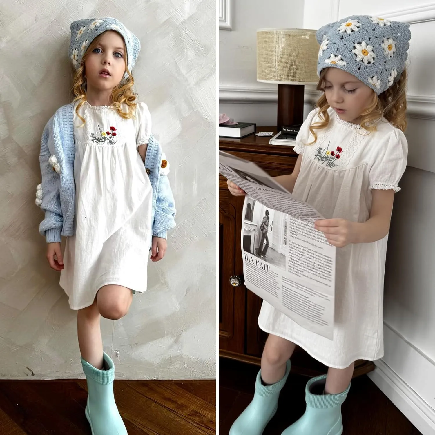 Simplee kids Baby Girl Dress Toddler Casual Dresses Summer Solid Color Floral Girl Clothes