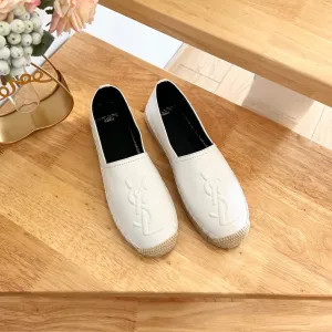 SLIP YVES Thanksgiving sale CALFSKIN Saint Effortless SL LOGO EMBOSSED WHITE AND ON Laurent BLACK