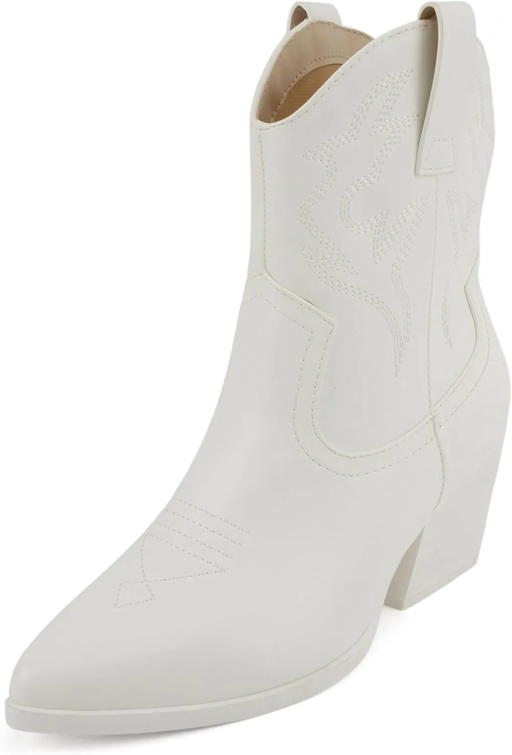 Soda “BLAZING” ~ Women Western Bootie Pointe Toe with Low Heel (Wide Fit Available)