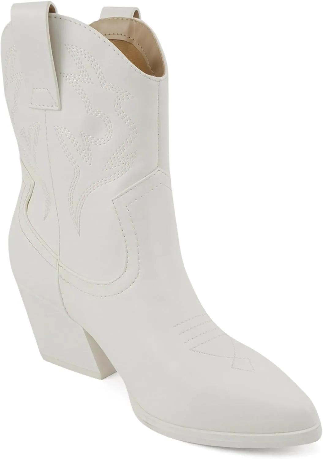 Soda “BLAZING” ~ Women Western Bootie Pointe Toe with Low Heel (Wide Fit Available)