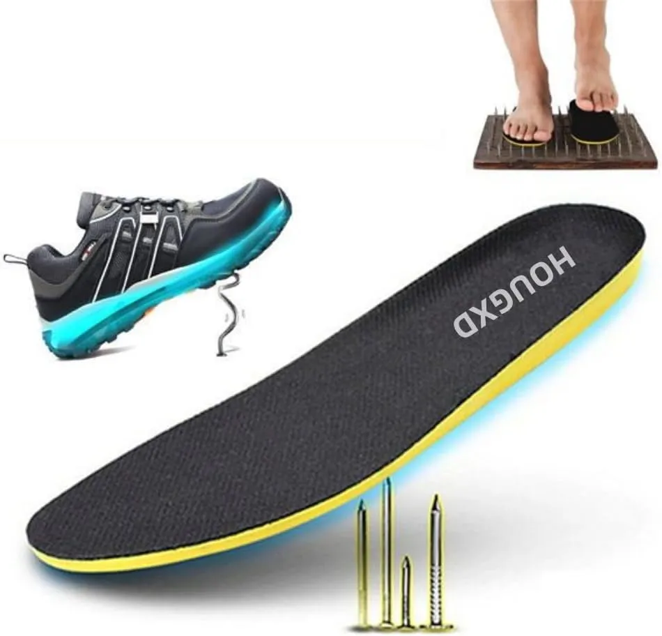 Soft Puncture-Proof Work Insoles, Anti-Spike Work Boots Puncture-Proof Damping Insoles, Men's and Women's Ordinary Shoes Safety Shoe Insoles to Relieve Plantar Fasciitis (US7/9.84in)