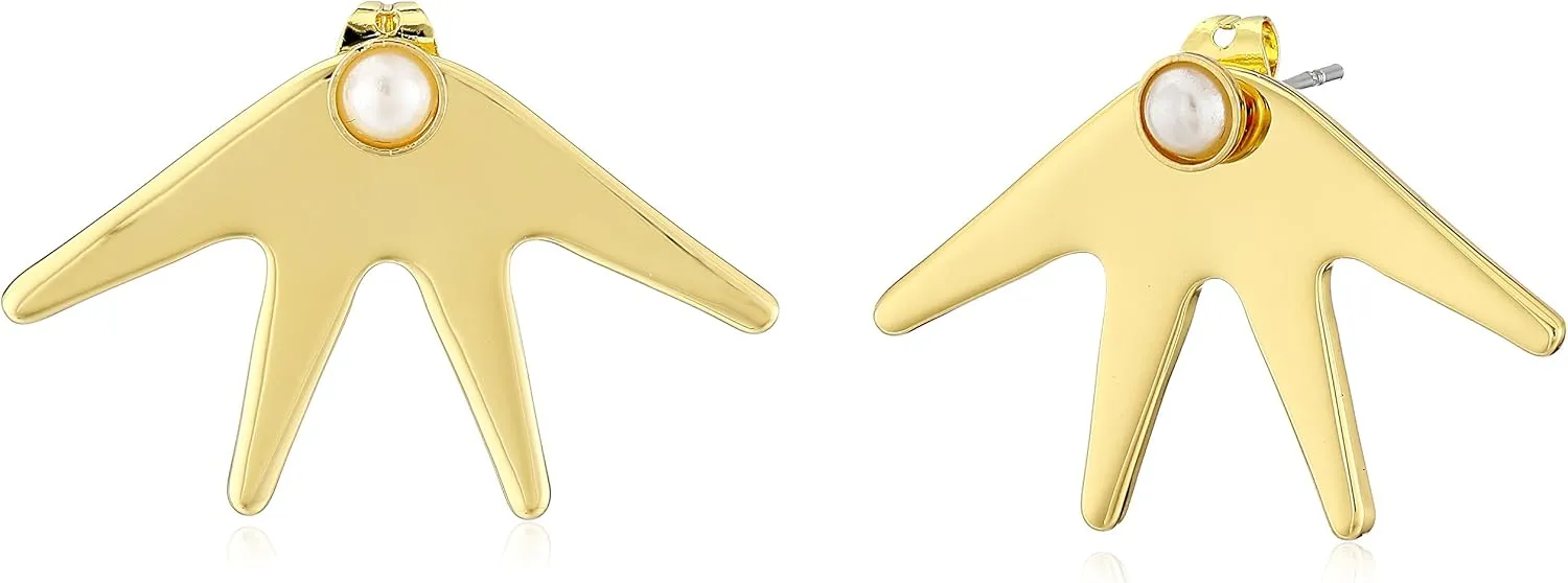 Stefani Gold-Tone Double-Sided Stud Earrings