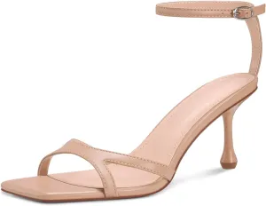 Strappy Heels for Women Stiletto Heels Summer Wedding Sandal Kitten Square Toe Black Nude Gold