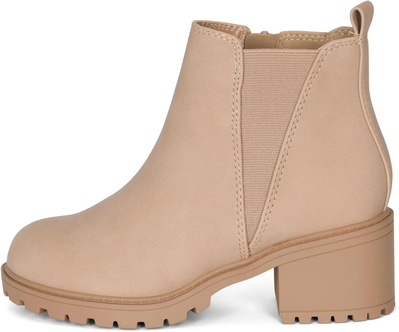 STYLISH S CIELO-K ~ Girls Lug Sole Block Heel Platform Chelsea Ankle Boots with Side Zipper
