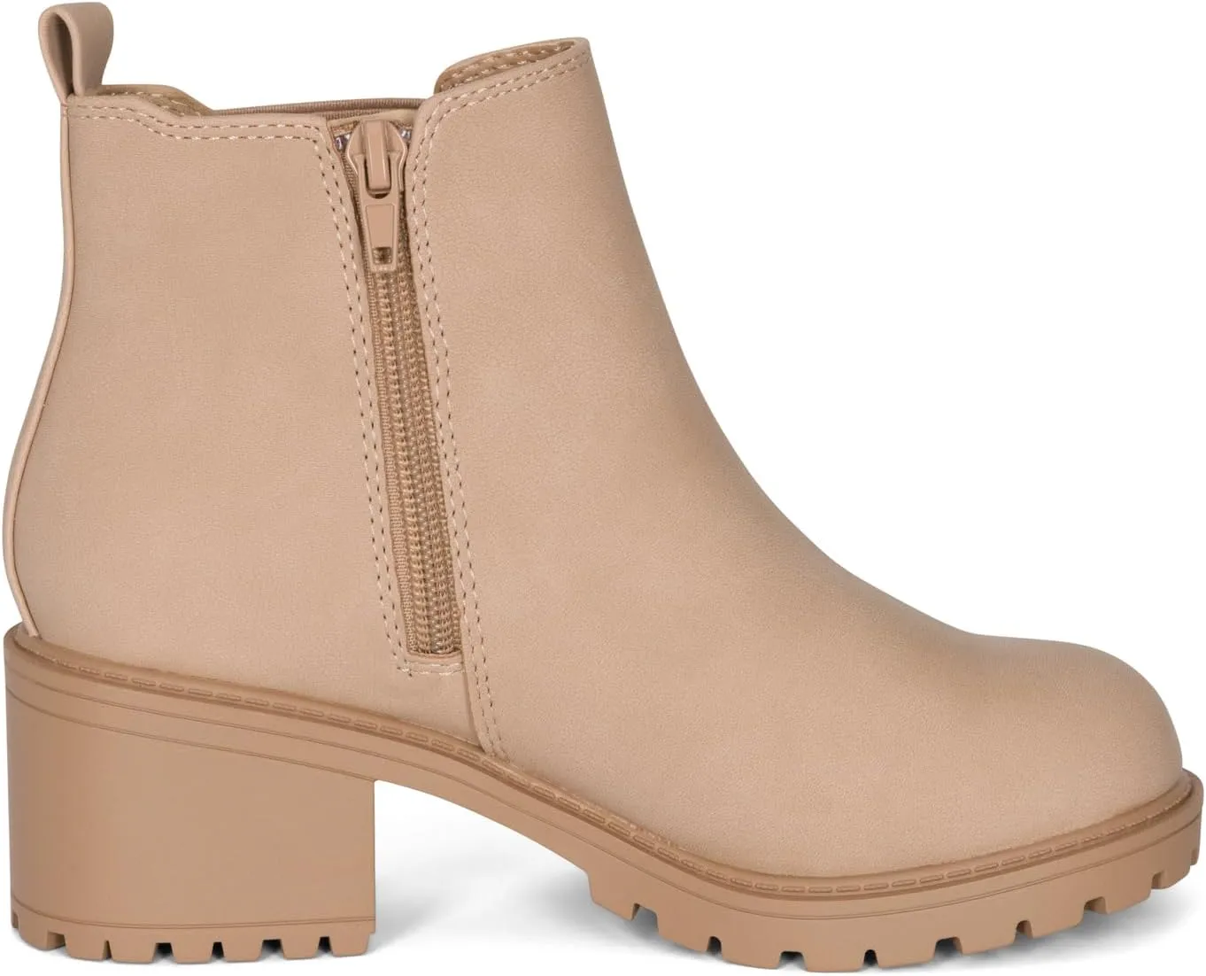 STYLISH S CIELO-K ~ Girls Lug Sole Block Heel Platform Chelsea Ankle Boots with Side Zipper