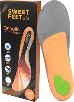 SweetFeet 2024 Orthotic Insoles Support for All-Day Comfort in Men & Women | Anti-Fatigue, Odor Control, Pain Relief | Ideal for Plantar Fasciitis, Flat Feet Inserts for Prolonged Standing