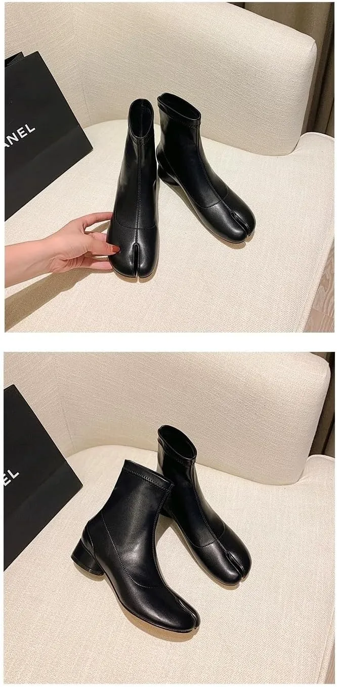 Tabi Boots Split Toe Shoes with Kitten Heels Women Chunky Non Slip Breathable Booties Y2K Kawaii Fashion Elegant Dressy Streetwear Parties Spring Summer Fall Outdoors Gifts for Daughter Back to School
